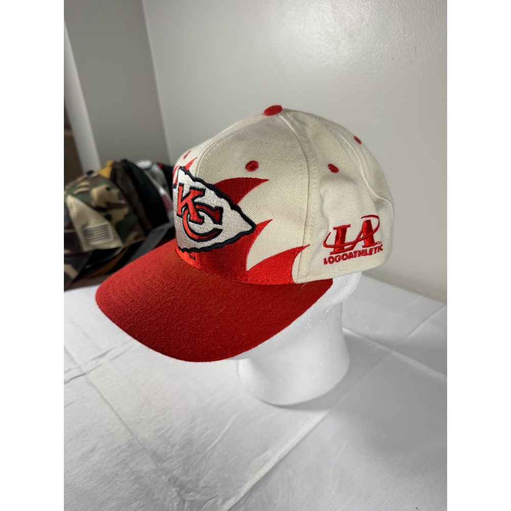 Vintage 90s Kansas City Chiefs Logo Athletic Pro Line Shark Tooth White Red Cap